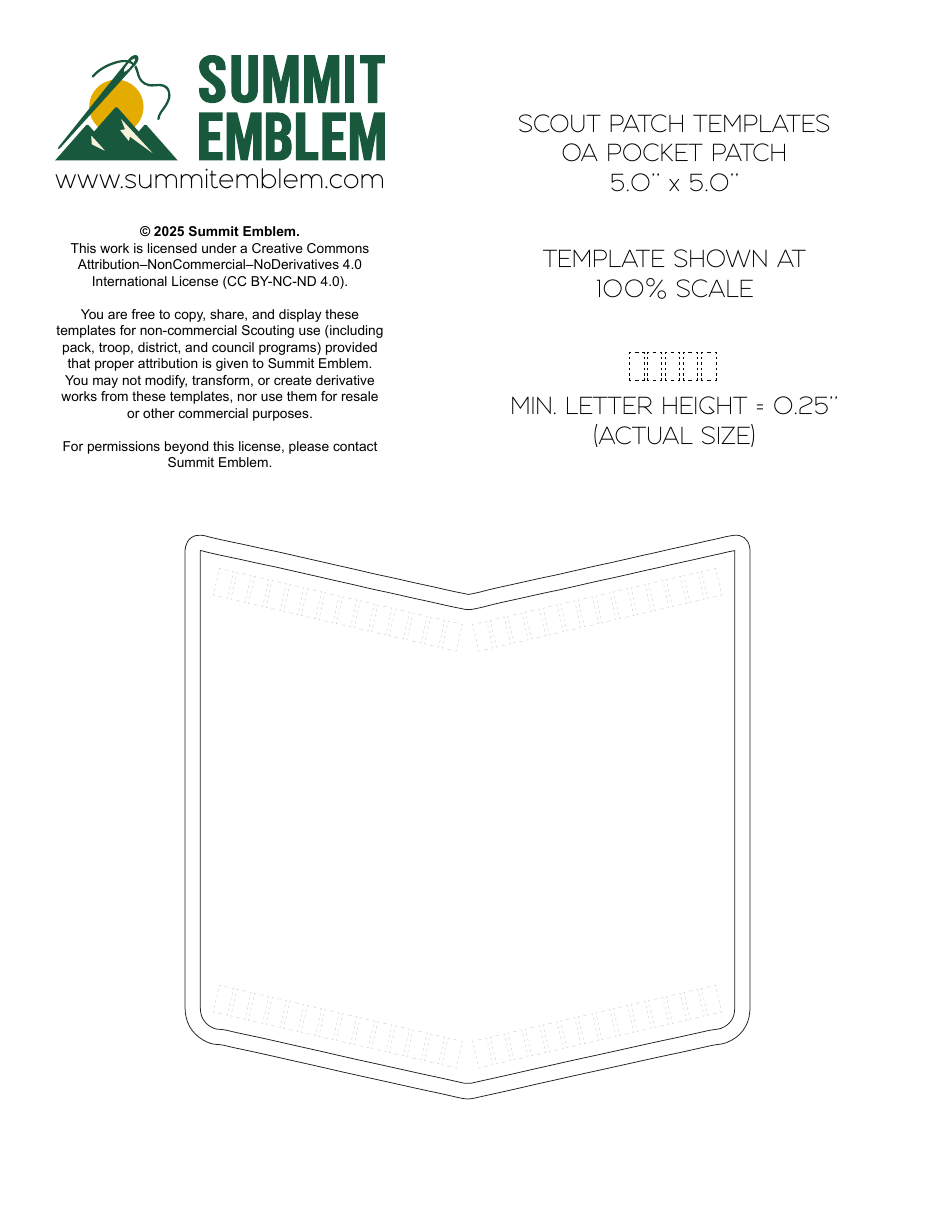 OA Pocket Patch design template preview